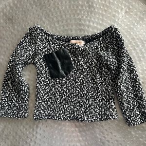 Faux leather pocket top